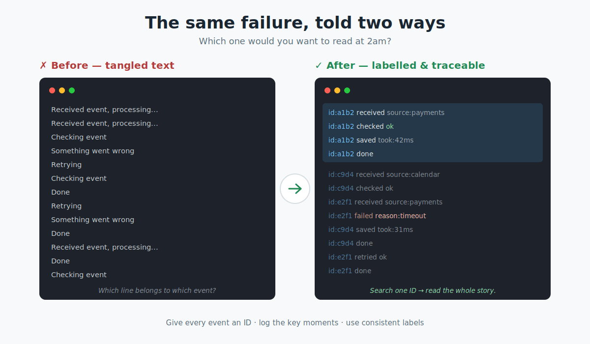 How to Write Logs That Actually Help When Something Breaks